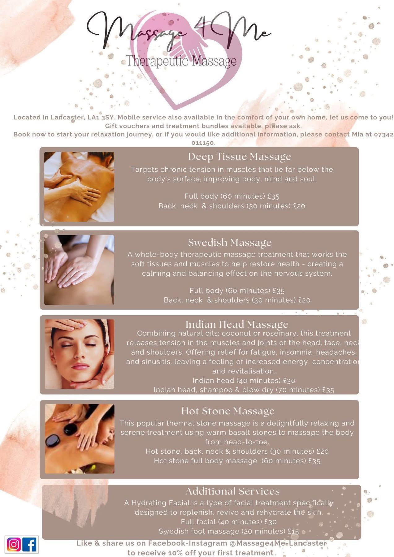 massage 4 me Lancaster logo